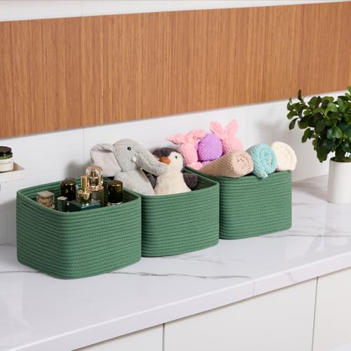Small Organizing Baskets for Cubes Shelf (Square-9L (▢9.7"×9.7"×H7.1") / Green)