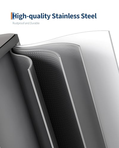 2 x 4 gal Stainless Steel Double Trash Can with Lid for Kitchen (Grayish-White / 2 x 4 gallon)