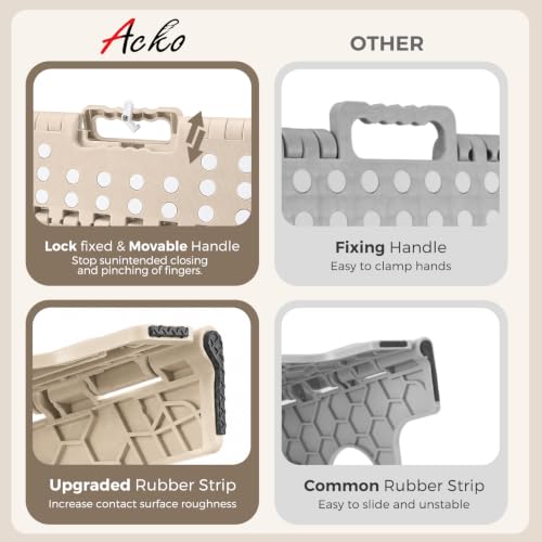 Folding Step Stool 16 Inch with Safety Lock (Khaki / 16 Inch)