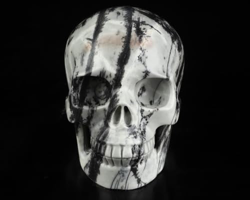 5.0" Black Picasso Jasper Crystal Skull (Skullis 5.0" Black Picasso Jasper 55)