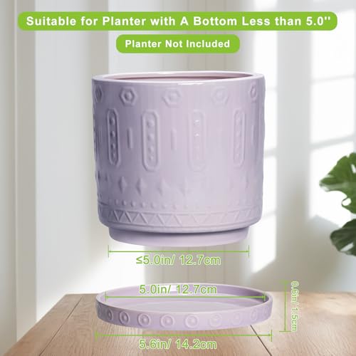 Ceramic Plant Saucer 5.6 Inch (5.6 Inch (2 Pack) / Purple)