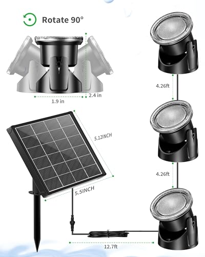 Solar Pond Lights with RGB Multi (3 RGB Lights-Solar Powered)