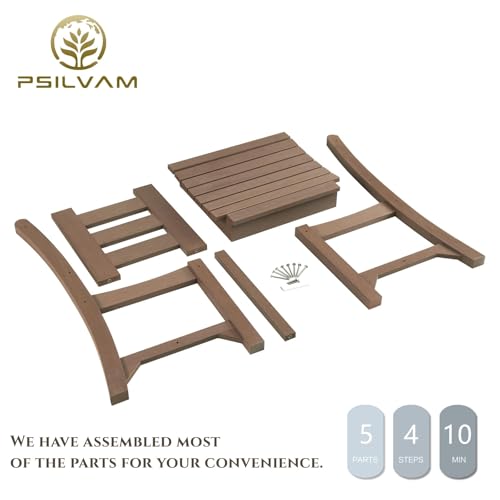 Patio Dining Chair Outdoor Garden Armless Chair (Brown / 1-Person（2 PCS）)