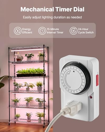 Plant Shelf with Grow Light (30w with Mechanical Timer / 6-Tier)