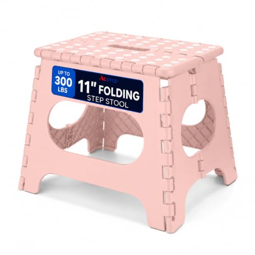 11" Folding Step Stool for Kids (Light Pink / 11 Inch( Pack of 1))