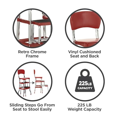 Stylaire Retro Chair + 2 (Red / Sliding Steps)