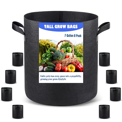 Taller Grow Bags (Black / 7 US Gallons 8 Pack)
