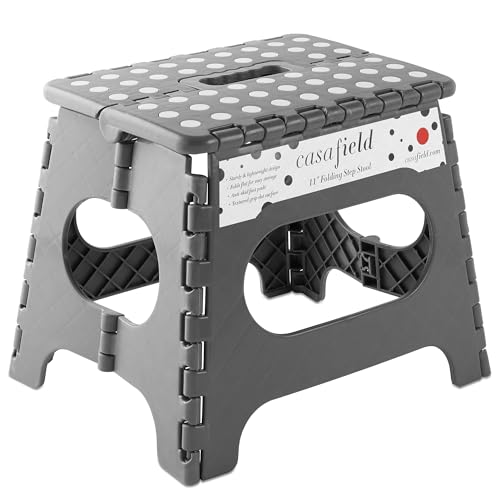 11" Folding Step Stool with Handle (Gray / 11-Inch)