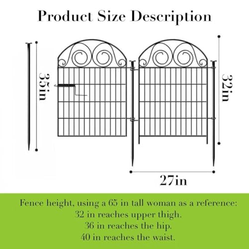 Tall Garden Fence with Gate (32''(H)-2panels-4.4ft(L))
