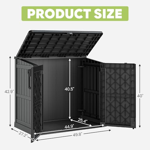 36 Cu Ft Outdoor Storage Cabinet (Dark-Black / 30.1"×52.1"×44.3")