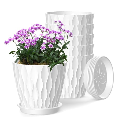 6 Inch Plant Pots (White / 6inch)