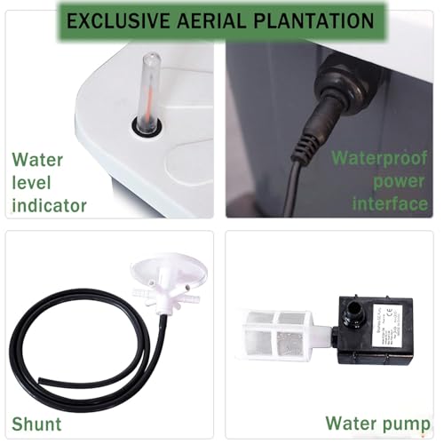 Hydroponics Tower Indoor Growing System Vertical Garden Planter Indoor Smart Garden Kit with Pump and Movable Water Tank Vegetable Plant Gift for Gardening Lover