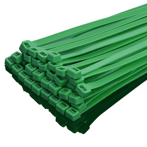 8 Inch Green Zip Ties Heavy Duty 100 Pack (100 Count)