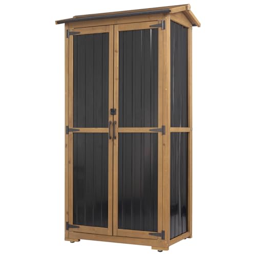 Outdoor Storage Cabinet (Black / 33" x 20" x 70")