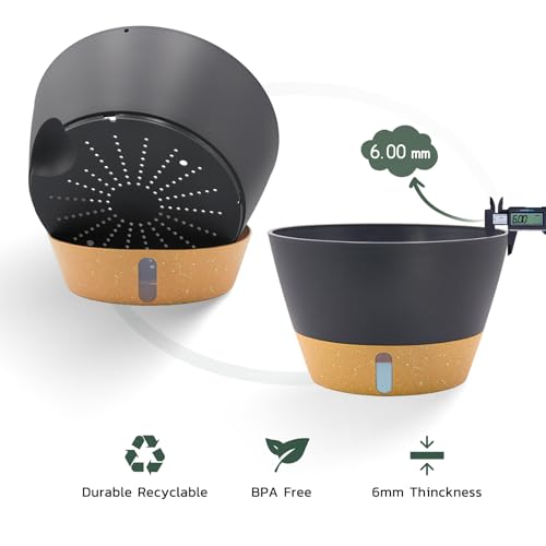 Large 12Inch Self Watering Hanging Planter (Dark Gray / 12Inch)