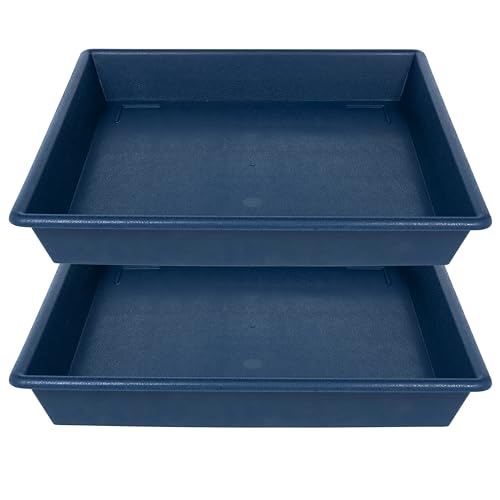 Square Plant Saucer 16 Inch 2 Pack (16"-2Pack / Blue)