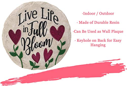 Garden Décor Life in Full Bloom Stepping Stone (Live Life)
