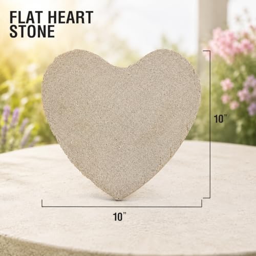 Personalized Heart Memorial Garden Stone with Flowers (Floral Memorial / Heart)