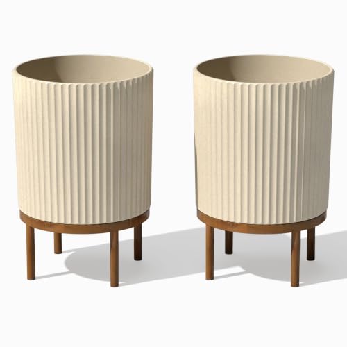 Demi Series Raised Planter (Sand/Brown / 16 inch - 2 Pack)