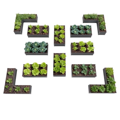 Anleolife 12 Bed Rectangle & L (Set of 12 / Grenst-grey)
