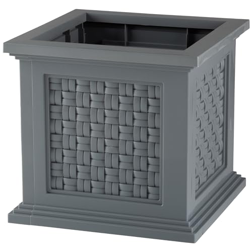 Rattan Style Outdoor Planter Box (Gray)