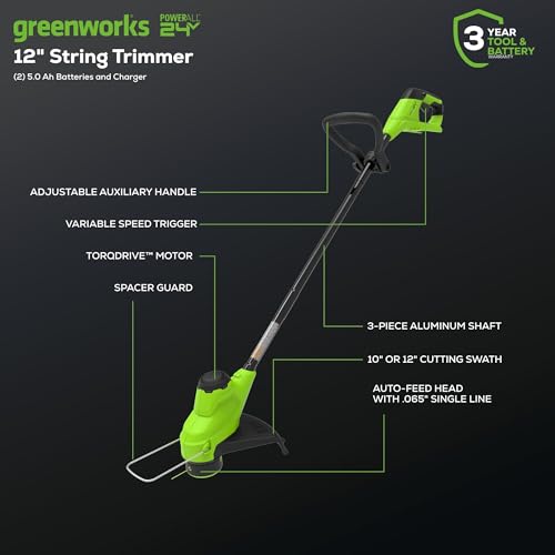 48V (2x24V) Electric Lawn Mower Combo Kit: 20"Steel Deck Push Mower, 12" String Trimmer, 320 CFM Blower, 3 Batteries & 2 Chargers, 3-Year Warranty (48V (24V x 2) 20" Mower combo)