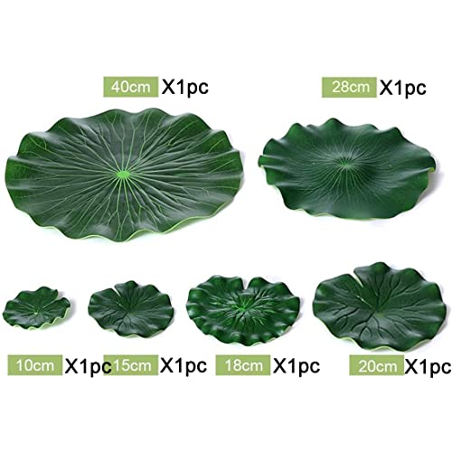 Artificial Realistic Lily Pads Floating Scenery Lotus Pods for Pool Decoration Aquarium Fish Pond Water Decorative (6 Count)