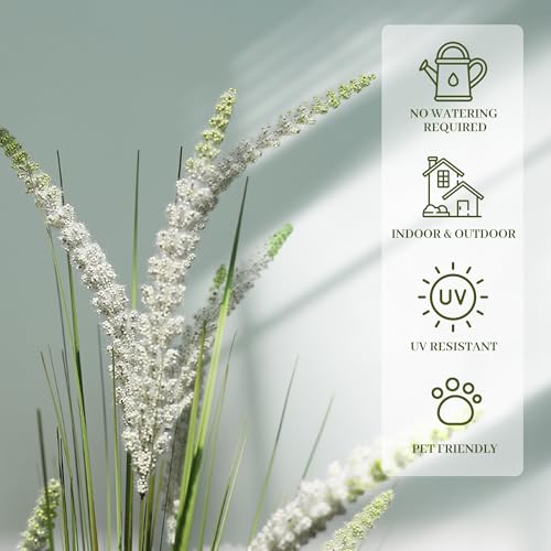 5ft 2 Pack Artificial Faux Veronica Speedwell Grass (White-green)