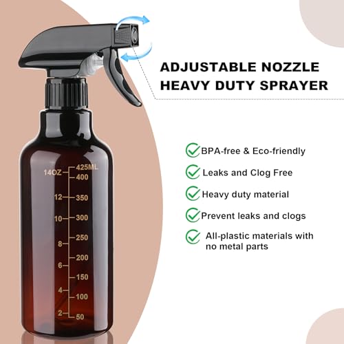 16.9oz Plastic Spray Bottle With Scale (Amber-scale)