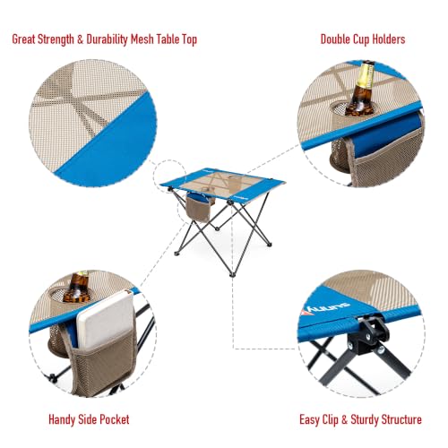 Outdoor Folding Table (Blue 27D x 21W x 20H inches)