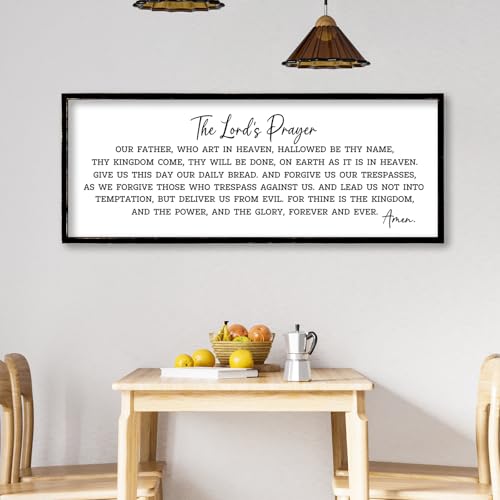 Our Father Prayer Wall Decor (32"L x 12"W / Our Father Prayer (Black))