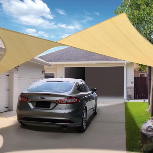 18'x20' Sun Shade Sail Beige Curved Rectangle Customizable (Beige / 18'X20' custom)