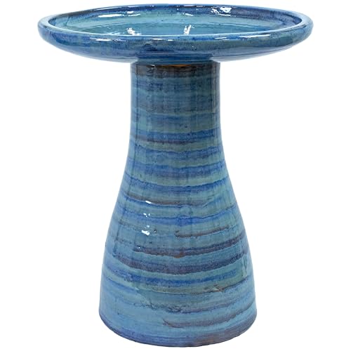 Sunnydaze Ceramic Bird Bath (Cloud Swirl)