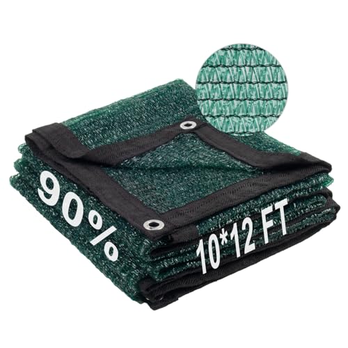 Shade Cloth for Garden (10FTx12FT / 90% Shade-Dark Green)