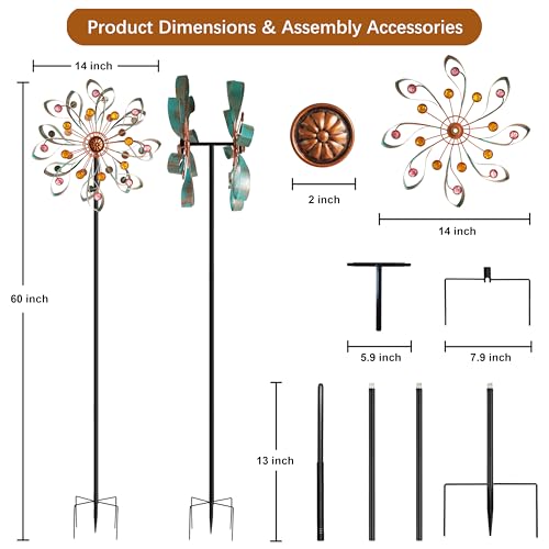 Large Metal Wind Spinners Outdoor (Ribbon-shaped Pinwheel)