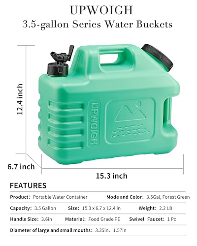 3.5 Gallon Camping Water Jug with Spigot (Mint Green)