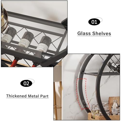 Bar Cart with Glass (Black)