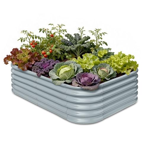6x4x1.5ft Galvanized Raised Garden Bed (Gray / 6x4x1.5ft)
