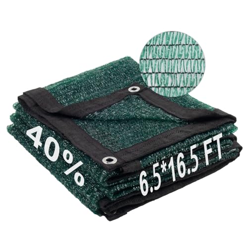 Shade Cloth for Garden (6.5FTx16.5FT / 40% Shade-Dark Green)