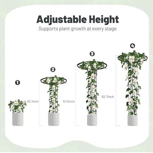 Umbrella Top Garden Trellis for Climbing Plants Outdoor (Extra Tall - 82.7" Height / Umbrella Shape)