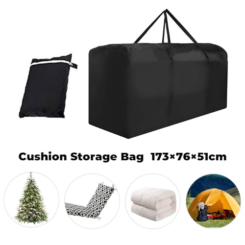Patio Water Resistant Extra Large Protective Zippered Outdoor Cushion Furniture Storage Bag with Handles