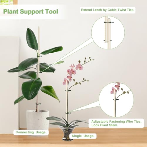 46 PCS Bamboo Plant Stakes 18 Inch (46 Count)