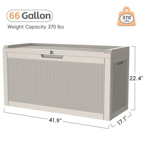 Outdoor Storage Box (Grey / 66 Gallon Bench)