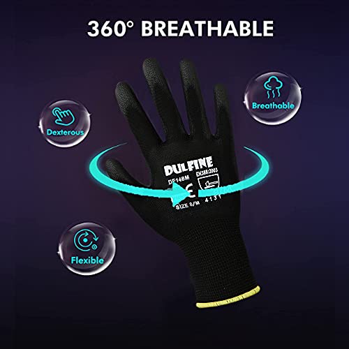 Safety Work Gloves for Men 12 Pairs (Black / X-Small)