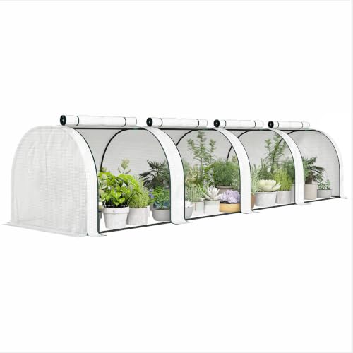 13' x 3' x 2.5' Mini Greenhouse Portable Tunnel Green House White (13' x 3' x 2.5' / White)