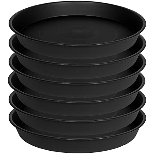 6 Pack of 7 inch Plant Saucer (7" (6 pack) / Black)