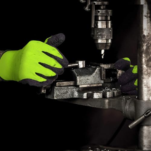 Crinkle Latex Rubber Hand Coated Safety Work Gloves for Men Women General Multi Use Construction Warehouse Gardening Assembly Landscaping (Small / Green-120 Pairs)