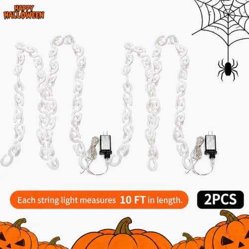 2 Pack 16.4 ft Halloween Chain Lights (2 Pack-Orange Purple / 10FT)