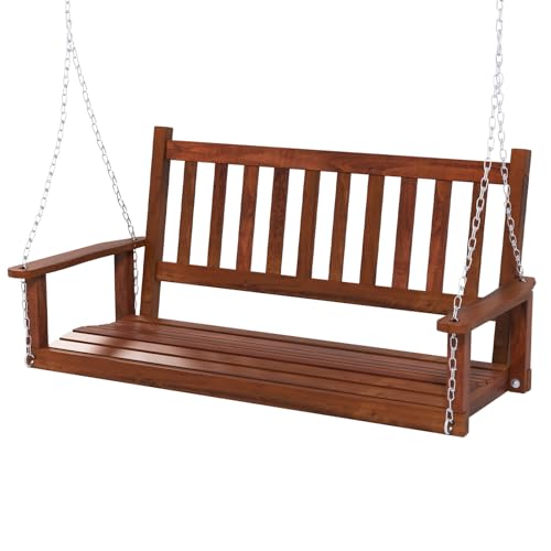 2 Person Wooden Outdoor Porch Swing (For 2 Person / Brown)