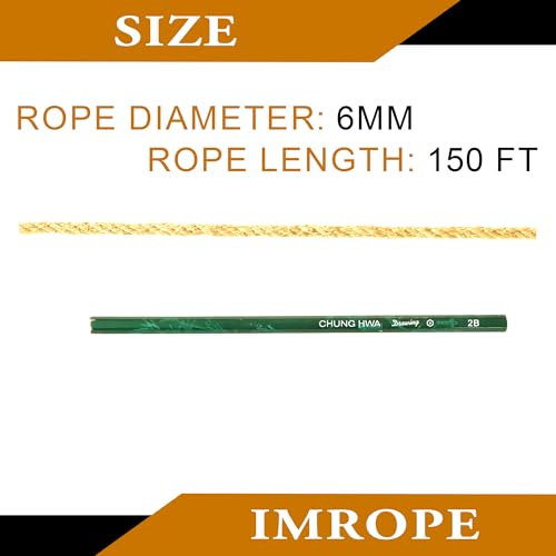 6mm x 150 Feet Yellow Jute Rope (Yellow / 6mm x 150 Ft)